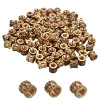 100pcs M2 Thread Knurled Insert 3mm Brass Round Cylinder Inserts Embedded Nuts with Corrosion Resistance Nails Screws Fasteners