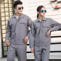 ผ้าฝ้ายทำงาน Coveralls ชุดผู้ชายสวมใส่ทนฤดูใบไม้ผลิฤดูใบไม้ร่วงแขนยาวเสื้อผ้าป้องกันแรงงาน Workwear โรงงาน Clothes