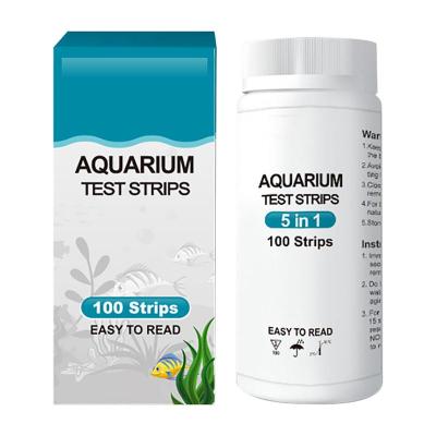 5 In Aquarium Test Strips 100cs Water Testing Kit Test For Testing Total Hardness Nitrite Nitrate Carbonate PH Fish Tank Require Inspection Tools