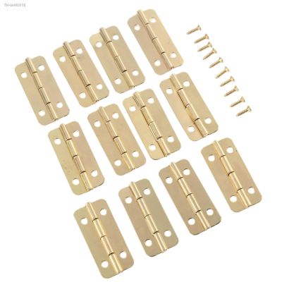 ▨♨ 12Pcs 37mmx17mm Gold Furniture Hinges with Screws for Box Door Butt Decorative Small Hinge for Cabinet Drawer Furniture Fittings