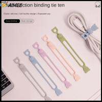 AIMEE 25PCS หลายสี สายรัดซิลิโคน 4.25ค่ะ ยืดหยุ่นได้ ผูกสายเคเบิล น่ารักน่ารักๆ นุ่มนุ่มๆ ม้วนเก็บสายไฟ เครื่องชาร์จชาร์จ