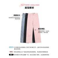 [Ginie] Ready Stock Free Shipping Quick Girls Pink Jeans Women High Waist 2021 Summer New Style Loose Slimmer Look Straight-Leg Pants Small Casual