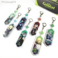 Anime Genshin Impact Figure Yae Miko Xiao Ganyu Zhongli Diluc Klee Keychain Cartoon Acrylic Car Key Ring Men Women Jewelry Gift