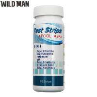 แถบวัดค่า PH ทดสอบน้ำ6-In-1อเนกประสงค์50ชิ้นค่าความเป็นด่างคลอรีนตกค้างอุปกรณ์ทดสอบความแข็งตรวจจับได้ง่ายอุปกรณ์สระว่ายน้ำสำหรับตู้ปลา