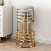 [COD] home modern minimalist living room stool chair light luxury net red round lazy storage bench