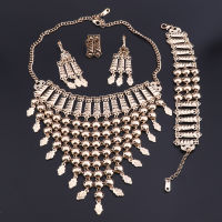 OEOEOS Indian Bridal Jewelry Sets For Women Dubai Fashion Necklace Earring celet Set Wedding Jewellery Bridal Costume Jewelry