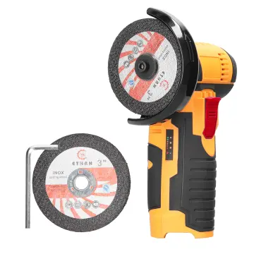 Cordless Angle Grinder Tool Kit Portable Lithium Electric Angle Grinder  19500rpm Rechargeable Power Cutter with 2pcs Batteries 2pcs Grinding Discs  for Grinding Polishing Cutting Rust Remov 