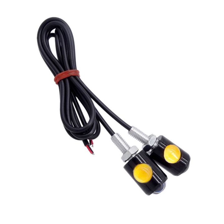 auto-style-ไฟตาแมว-led-12v-1คู่-2ชิ้น-แสงสีส้ม-ไฟ-led-eagle-eyes-3watt-ไฟเลี้ยวแต่ง-ไฟส่องป้ายทะเบียน-อะไหล่รถมอไซค์