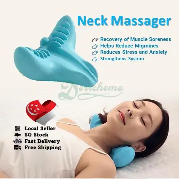 Dropship Neck And Shoulder Relaxer; Cervical Traction Device For TMJ Pain  Relief And Cervical Spine Alignment; Chiropractic Pillow Neck  Stretcher(Blue) to Sell Online at a Lower Price