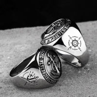 【2023】Vintage Viking Anchor Totem Ring for Men Creative Casual Jewelry Gifts