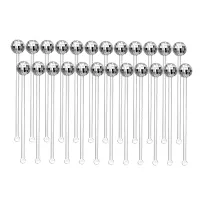 24 Pcs Disco Balls Cocktail Stirrers Plastic Round Top Swizzle Sticks Cake Mirror Ball Coffee Beverage Stirrers