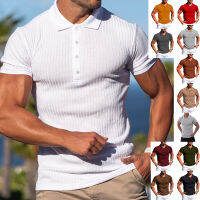 （Ready Stock）? New European And American Mens Summer Slim-Fit Solid Color High-Grade Short-Sleeved Mens Business Leisure Hong Kong Style High-End Polo Shirt YY