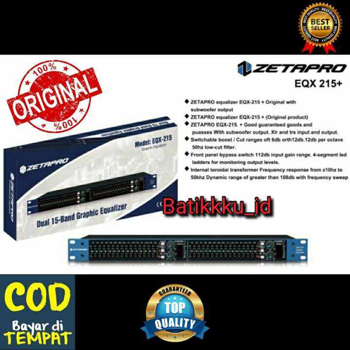 [ORIGINAL BISA COD] EQUALIZER ZETAPRO EQX 215 + SUBWOOFER OUTPUT 2 X 15