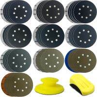 50Pcs 8 Hole Sandpaper Sanding Discs Hook and Loop 60/180/240/400/800/1200/2500/4000/7000/10000 Grits with Hand Sander