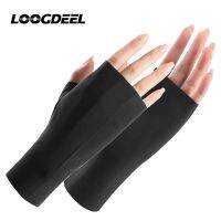 【CW】 Loogdeel Protection Gloves Silk Anti-UV Silicone Non-Slip Breathable Half Cycling