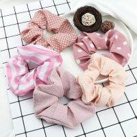 3/5PCS Pink Large Hair Band Women Girls Cute Dots Stripe Pattern Hair Tie Rope Korean Headband Hair Accessories Holder Wholesale