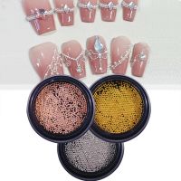 3 Box Metal Nail Art Beads Manicure Accessoires Craft DIY Tool 3g Nail Art Mini Stainless Steel Bead Set Storage Boxes