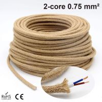 2 Core Vintage Electrical Wire Hemp Rope Wire Twisted Cable Braided Flexible Retro Pendant Light Edison Bulb Lamp Cord Wires Leads Adapters