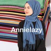 [A Flexible] 2020ผ้าพันคอผ้าขนสัตว์ชนิดหนึ่งสีทึบ WomenWarm Shawlswrapscarves บาง HeadbandLongNeck ผ้าพันคอ