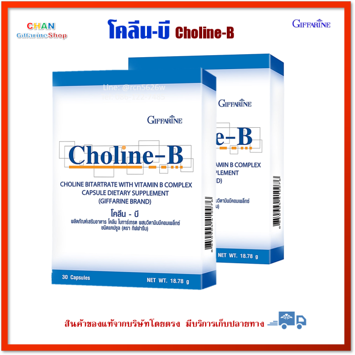 สุดคุ้มเซ็ตคู่-โคลีน-บี-ผลิตภัณฑ์เสริมอาหาร-โคลีน-ไบทาร์เทรต-ผสมวิตามินบีคอมเพล็กซ์-กิฟฟารีน-choline-b-giffarine