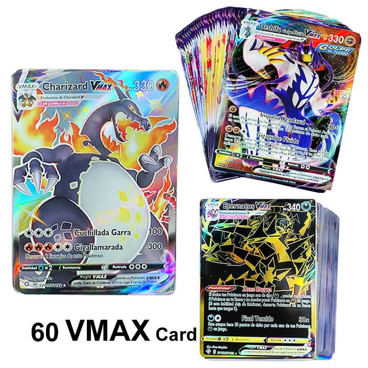 100pcs Pokemon Trading Cards Game Shiny Pokemon Cards GX MEGA GMAX EX  Charizard Blastoise Pikachu Collection