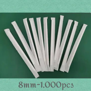 Pink Plastic Straws 9'' Giant Straws (8mm) Paper Wrapped - Pink - 2,50