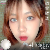 ร้านเลนส์สวยคอนแทค Wink Wow รุ่น Holiday /สี Gray เทาสี Brown น้ำตาลไม่มีค่าสายตา นำเข้าจากเกาหลี (ลายใหม่สุดHit ขายดี)