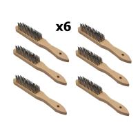 แปรงลวด x6อัน เหล็ก5 แถว Wire brush