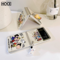 HOCE Z Flip5 3 4สายคล้องแบบมีเคสน่ารักฝาครอบโทรศัพท์ลายการ์ตูนสำหรับ Samsung Z พลิก3 4 5 5กรัม Flip4 ZFlip3 5เปลือกนุ่มใสน่ารักสำหรับ Galaxy Z Flip 5