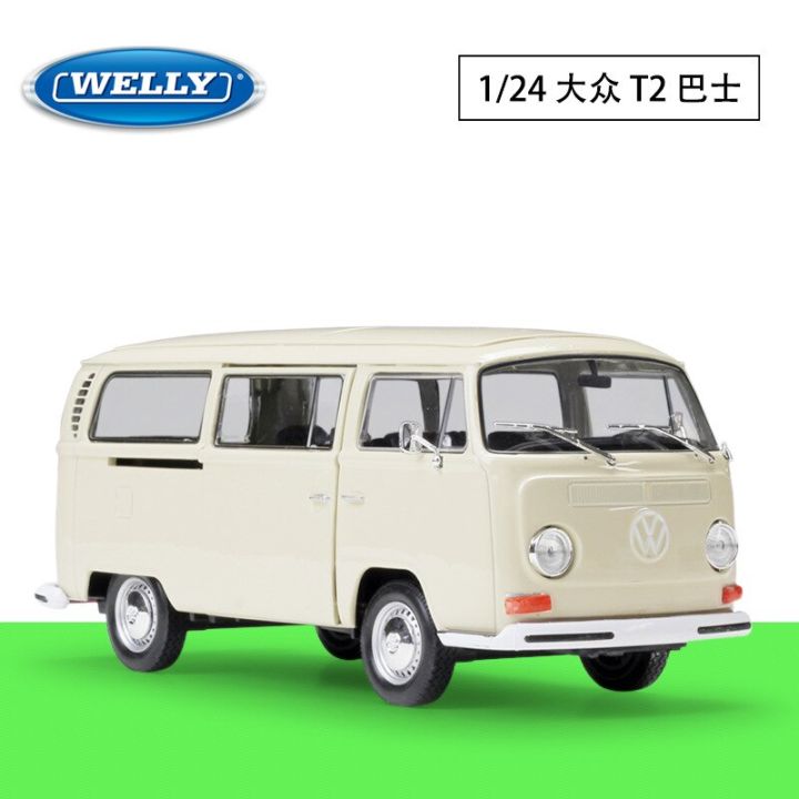 ยินดีต้อนรับ1-24-volkswagen-1972-t2รถบัส1963-t1รถบัสรถตู้แบบจำลองรถจากโลหะอัลลอยด์รุ่น