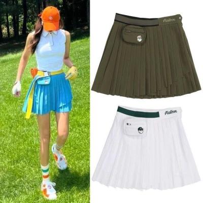 Ms MALBON Korea golf dress skirt pleated skirt fashion minus age small bags of golf ball dress golf