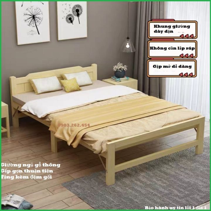 Giường ngủ gỗ thông gấp gọn: Với giường ngủ gỗ thông gấp gọn, bạn có thể dễ dàng di chuyển giường sang một vị trí khác mà không mất quá nhiều thời gian và công sức. Đây là lựa chọn tuyệt vời cho những người sống trong các căn hộ nhỏ, giúp tiết kiệm diện tích và tối ưu hóa không gian sống.