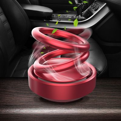 【DT】  hotCar Aromatherapy Double Rings Rotary Suspension Rotating Air Freshener Dashboard Perfume Car Auto Diffuser Perfume Car Ornament