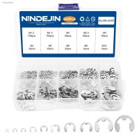 ✚ NINDEJIN 430pcs e-clip Assortment Kit M1.2-M10 Stainless Steel Carbon Steel Snap Ring Washer E-shaped External Retaining Ring