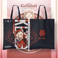 Games Genshin Impact Canvas Bag Gan Yu Keli Zhongli Mandrill Manyo Anime Shoulder Bag Shopping Bag