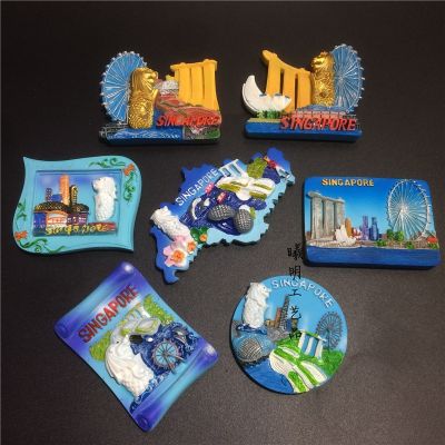 World Tourism Memorial Collection Singapore Landscape Resin Relief Fridge Magnet Home Accessories Gifts