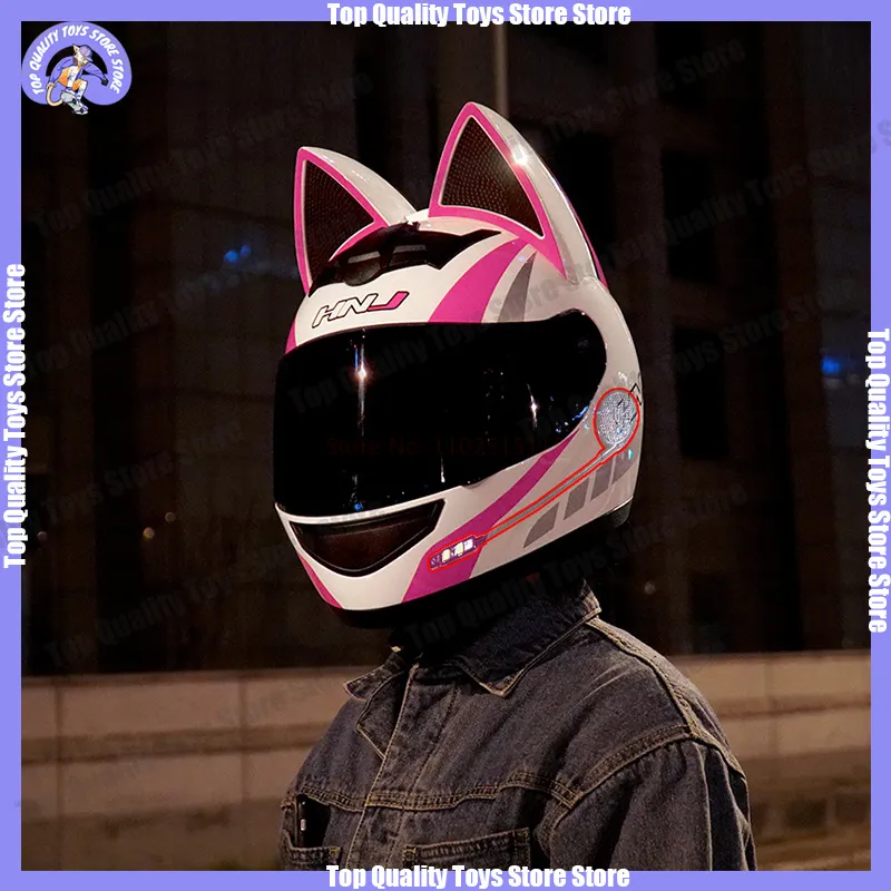 Anime Motorcycle Helmet Full Racing Helmets Offroad Motorcycle Helmet  Motorbike Sports Helm Cute Cat Ears Fashion Gift | Lazada PH