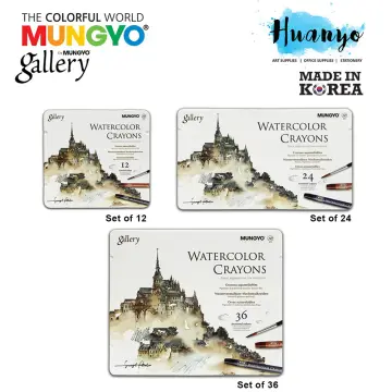 Mungyo Gallery Watercolour Crayons Tin Case - Set of 12 (MAC-12T)