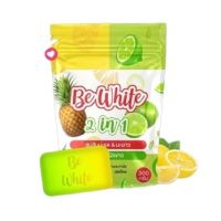 ? BE Whte 2IN1 PINEApplle LIME SOAP บีอี  ทูอินวัน สบู่สับปะรดมะนาว 1 ห่อ มี 5 ก้อน (300 กรัม)  [ New Special Price!! ]