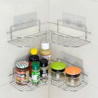 ♚ XINCHEN Stainless steel rack free punching bathroom kitchen bathroom toilet tripod storage rack drain bath towel hanging basket