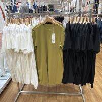 ใหม่ Uniqlo ชุดห้องลองเสื้อบ้านสไตล์เสื้อยืดคอปกกลมแขนสั้นกระโปรงผ้าฝ้ายกระโปรง FX438630หญิงกระโปรงยาวฤดูร้อน