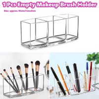 【YD】 1 Pcs Transparent 3 Slot Makeup Holder Desktop Organizer Storage