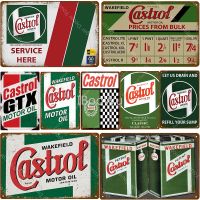 2023 Castrol Motor Oil Plaque Vintage Metal Tin Signs Shabby Chic Poster Garage Gas Station Decor Iron Plates Home Wall Art Stickers