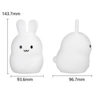 Rabbit LED Night Light Touch Sensor Remote Control 9 Colors Dimming Timer USB Rechargeable Silicone Bunny Lamp for Children Baby