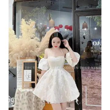 Váy Ren Đính Đá Pha Lê Với Lông Vũ  Limited Edition STEFANNI
