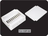 TJ-10P-M : Terminal Block Box IP66 (กล่องพลาสติก พร้อมเทอร์มินอลบล็อก)TIBOX , Size : 91x110x43 mm.