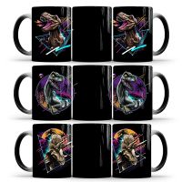 New 350ml Dinosaur Tyrannosaurus Rex Color Changing Mug Creative Heat Reveal Magic Mugs Ceramic Tea Milk Cups Gift for Child