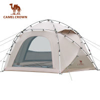 CAMELCROWN เต็นท์กลางแจ้งพับได้พกพาได้,เต็นท์ทรงกลมสำหรับตั้งแคมป์ค้างคืนกันฝนหนาสำหรับมืออาชีพ