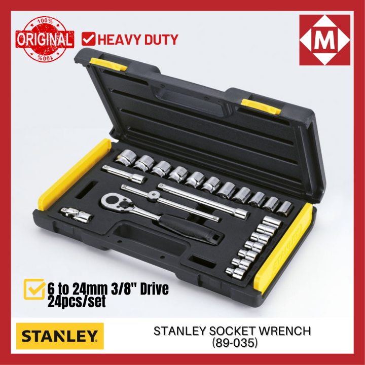 Stanley Socket Wrench 6 to 24mm 3/8" Drive 24pcs/set (89035) Lazada PH