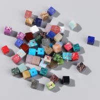 【LZ】 Natural Cube Praça Stone Beads Ágatas soltas Jades Spacer Beads Fazer Jóias Colar e Pulseira Acessórios 4mm 6mm 8mm